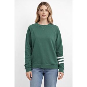 Sol Angeles  Green Raglan Sleeve Stripe Sweatshirt Crew Neck Medium USA Made